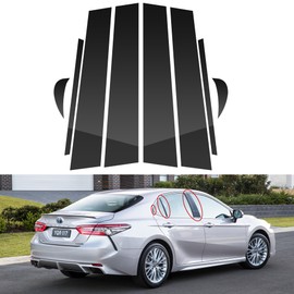 BASIKER Compatible with Toyota Camry 2018 to 2021 Door Window Trim Anti Scratch Stickers Door Pillar moldings 8 pcs