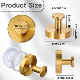 PICKONA 4 Pack Stainless Steel Suction Cup Hooks 15lb Waterproof Heavy Duty Suction Cup Hooks for Strong Hold, Removable and Reusable for Hanging