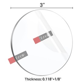 Enoin 16 Pack 3 Inch Round Clear Acrylic Sheets Plexiglass Sheet 1/8 Inch Thick, Disc Circle Platic Sheet 0.118'', Transparent Board Panel for Glass, DIY Project, Paintings, Art Craft