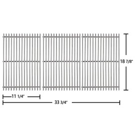 Hongso 18 7/8 inch Solid SUS304 Stainless Steel Grill Grates Replacement for Weber Genesis II 410 and Genesis II LX 440 Series Gas Grills 2017 and Newer, Replacement Parts for Weber 66097 66089