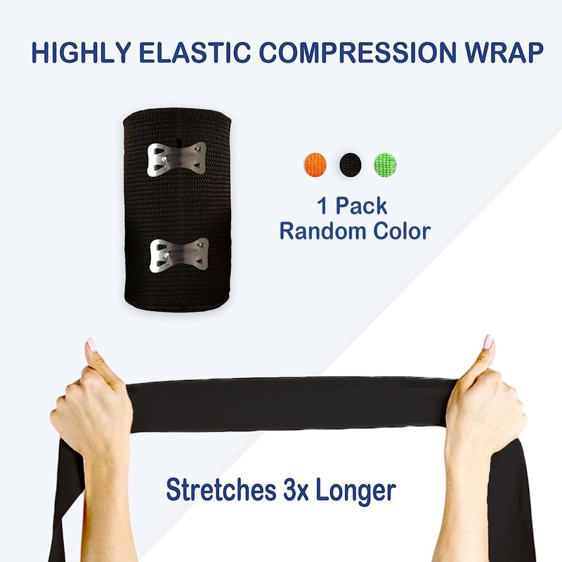 Degasa Elastic Bandage wrap with Closures Clips, 1 Pack, Random