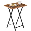 HOOBRO Folding TV Table, TV Tray, Stable Snack Table for