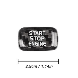 QianBao Compatible with Start Stop Button Cover Carbon Fiber Keyless Car Engine Push Start Ignition Switch Sticker for Volvo V40 V60 S60L S60 XC60 S80L Black