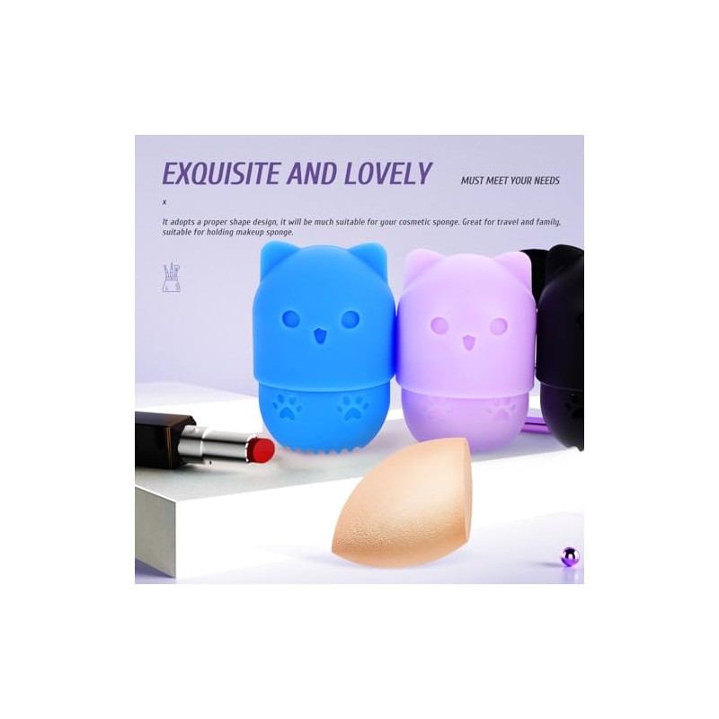 Toyvian Soportes de Silicona para Esponjas de Maquillaje 3piezas