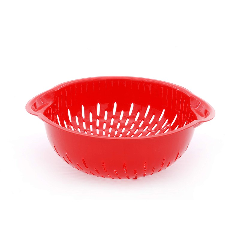 Mintra Home Mixing Bowl w/Colander (Large 4.5L, Red) - For