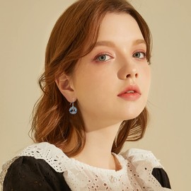 Tree of Life Earrings Frog Earrings for Women Sister Daughter 925 Sterling Silver Family Tree Crystal Dangle Drop Earrings Jewelry Birthday Gifts for Mom Wife Girlfriend