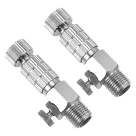 PATIKIL 1/8 Air Brush Connector Adapters, 2pcs Air Brush Quick Connect Air Brush Airflow Control Valve Quick Release Disconnect for Air Brush Hose, Silver