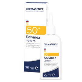 DERMASENCE Solvinea Liquid AK SPF 50+ - Sun Protection Fluid for the Scalp - Absorbs Immediately and Non-Greasy, to Prevent Light-Related Skin Damage and Actinic Keratoses - Fragrance-Free - 75 ml