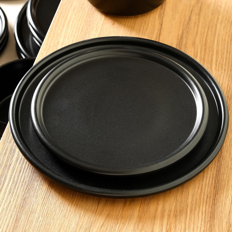 Stone Lain Eden 8-Piece Dinner Plate Set Stoneware, Black