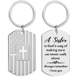 Christian Gifts for Sister, Sister Birthday gifts from Sister Brother, Sister Gift Keychain for Birthday Christmas Graduation Gift Ideas