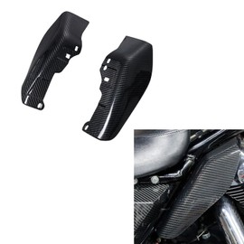 POWER JAMES Black 100% Carbon Fiber Left Right Mid Frame Air Deflector Under Seat Fits for 09-2024 Touring FLHR FLHT FLHX FLTR FLHTK FLTRK FLHRXS and Trike