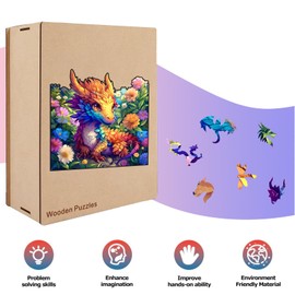 Wooden Puzzle Adults, Unique Wooden Puzzle, Wooden Puzzle, Dragon XL