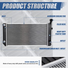 Auto Dynasty Radiator Compatible with 1991-1994 Chevy Lumina Oldsmobile Cutlass Supreme Pontiac Grand Prix 3.1L 3.4L, DPI 1216 Factory Style 1-Row Cooling Radiator, Aluminum Core