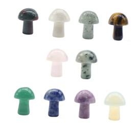 Levemolo Unique Mushroom Decor 10 Pcs Mini Crystal Mushrooms Yard Sculpture for Garden Present