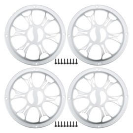 ACROPIX Universal 6" Car Speaker Grills Cover Round 6 Inch Audio Speaker Subwoofer Guard Protector Case with Mounting Screws ABS Silver Tone - Pack of 4