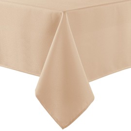 Hiasan Rectangle Tablecloth Waterproof 120 Inches Length, Dining Table Cover Protector Nappe de Table Rectangulaire for Baby Shower/Wedding/Parties, 60 Inches Width, Beige