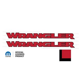 Decal Mods Wrangler Hood Graphic Vinyl Decal fits Jeep Wrangler JK JL JT (2007-2024) Red w/Black Outline FRBO (Set of 2) | FJ3Y9