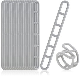 com-four® 20 x Plastic Guy Elements, Awning Ladder for Tensioning Awnings, Canopies, Awnings, Tarpaulins, Guy Ladder for Steep Wall Awnings, 6-Hole Tent Tensioners (Pack of 20, Grey)