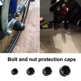 Hex Nut Cover, 50 Pcs 8 mm Plastic Dome Bolt Nut Protection Caps Cover for Bolts, Hex Hexagon Screws, No Thread, (Black M5*8 * 9.5)