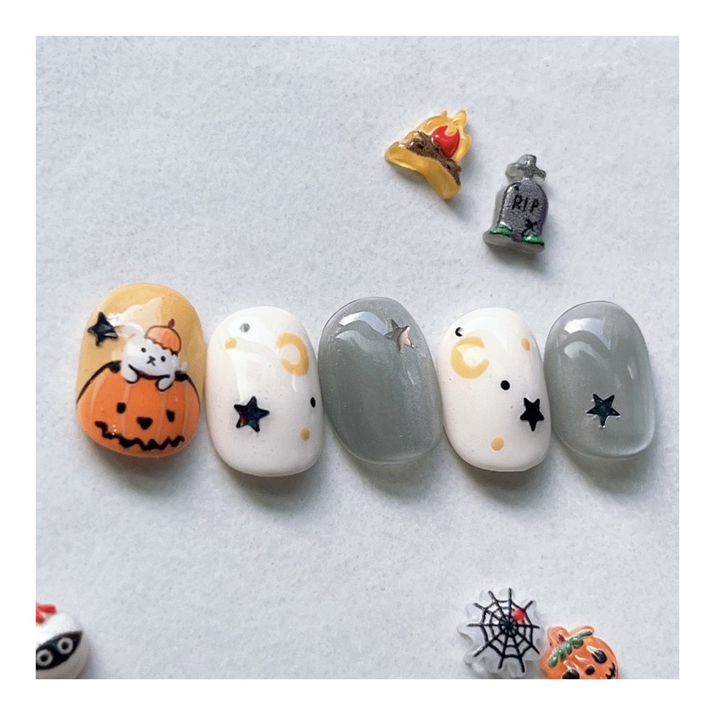 Halloween Pumpkin*⸌☻ັ⸍* - Short Almond / 할로윈펌킨*⸌☻ັ⸍* - 숏아몬드