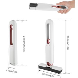 Portable Mini Mop, Self-Squeeze Desktop Cleaning Mini Mop for Bathroom, Kitchen, Tableware, Desktop, Glass (2 Cotton Sponge and 1 Squeeze Handle)