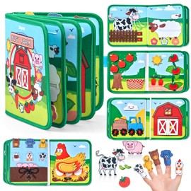 Farm Busy Book for Toddlers 1-3 - 1 Year Old Boys Girls Gifts Toys, Educational Quiet Activity Book with Life Skills, Toddler Travel Toys 1-2