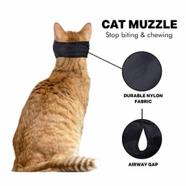 Cat Muzzle: Size Choice or 3 Pack (SMALL, MEDIUM or LARGE) BLACK, by Downtown Pet Supply