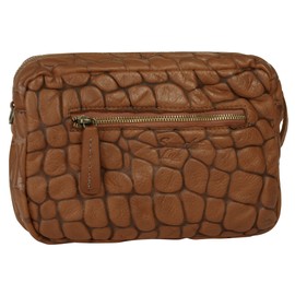 Samantha Look Women's Genuine Leather Shoulder Bag, Made in Italy, Small Casual Leather Shoulder Bag, 021671, Cognac