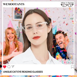 WEMOOTANTS 4 Packs Narrow Reading Glasses for Women 2.0 Clear Cat Eye Readers with Spring Hinges 100 125 1.50 175 200 225 250 275 3.00 350 400