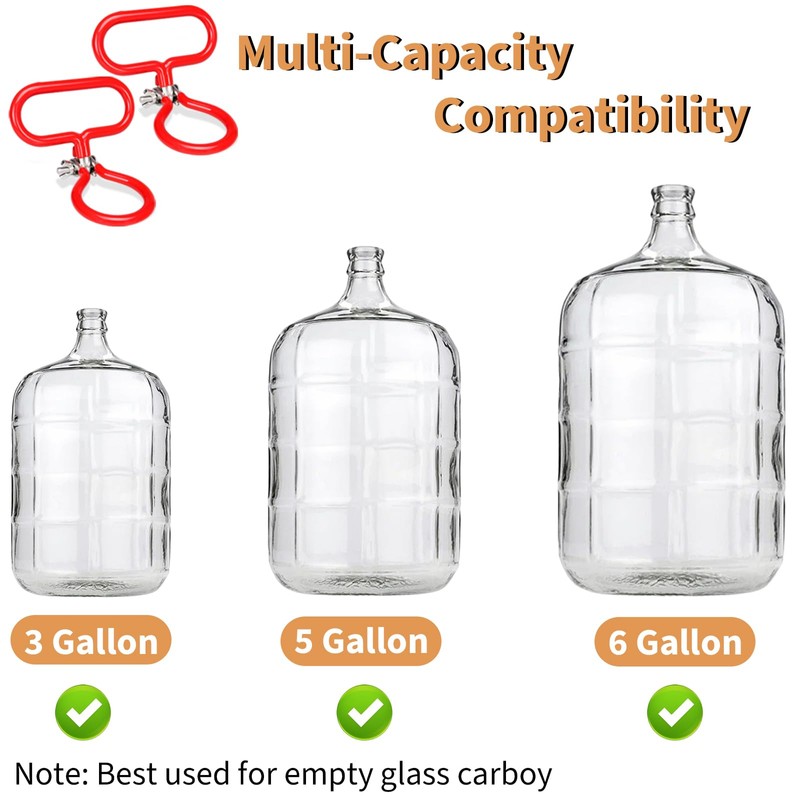 Dexspoeny 2Pcs Carboy Handle, Portable Glass Carboy Handle, Adjustable Heavy