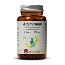 Quintessence Astaxanthin Organic 60 Capsules of 6 mg - 100% Pure & Vegan - Excellent Organic Availability - Gentle CO2 Extraction - 2-Month Supply - Produced in Austria