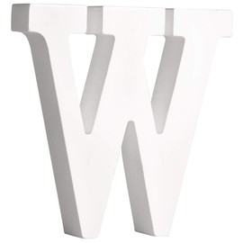 Rayher 62674000 MDF Letter W, White, 11 cm, Thickness 2 cm, 3D Wooden Letters Large