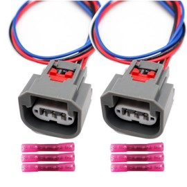 LIZAPUS 2PCS 3-Way Front Turn Signal Light Connector Compatible with Jeep Patriot 2009-2017 Harness Wire Pigtail 68064998AA, 645-943, 7287-0955