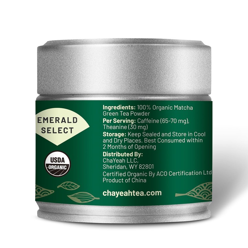 CHAYEAH, Emerald Select Matcha – Organic Ceremonial Grade Matcha Green