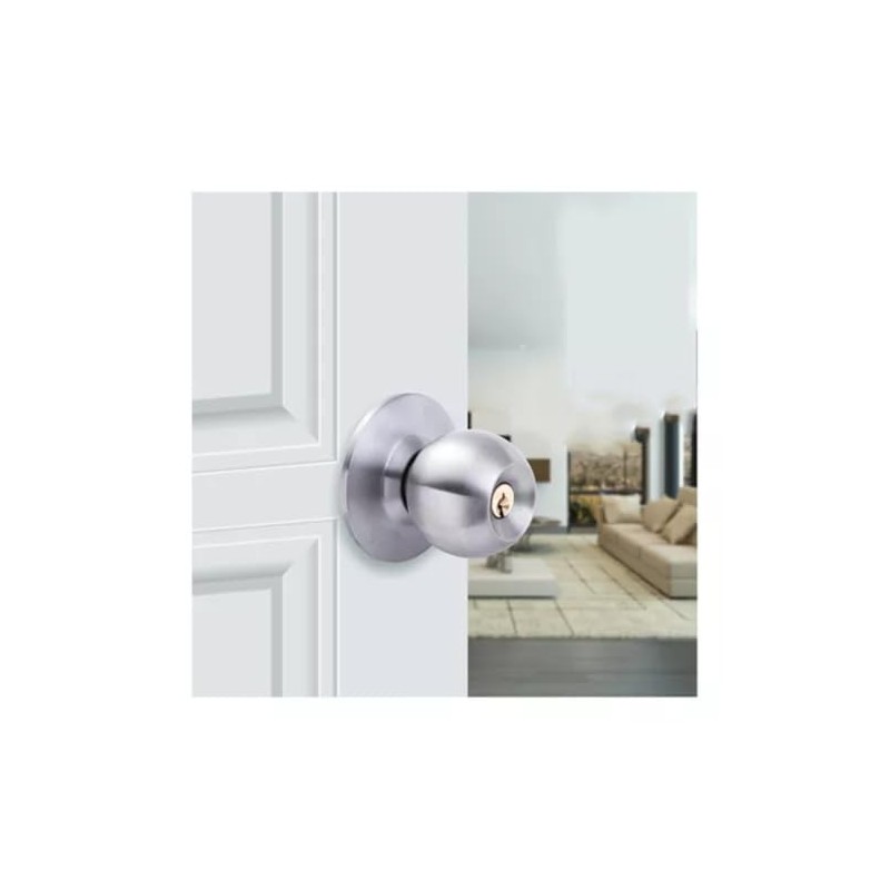 dexter cerradura perilla bola niquel inox baño s/llaves