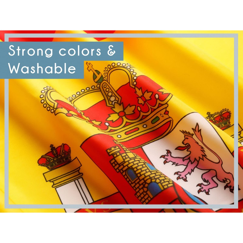 Aricona Spanish National Flag with Brass Eyelets, Weatherproof Flag for