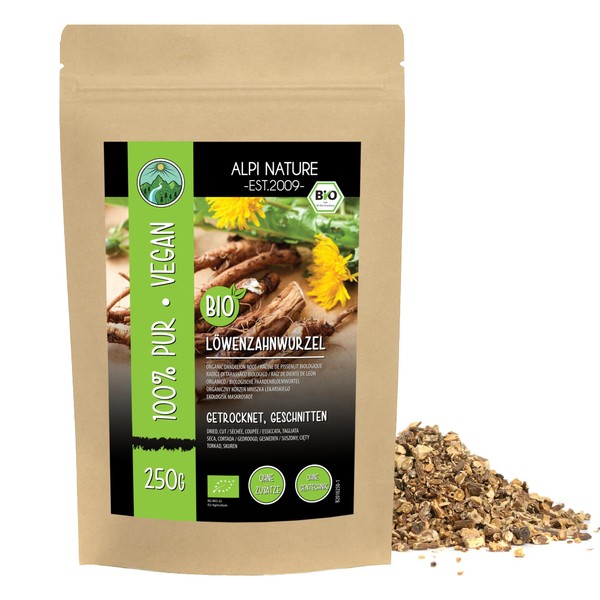 Organic Dandelion Root (250g, 8.8oz), Gently Dried and Cut Dandelion