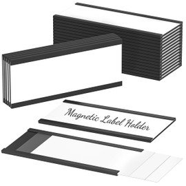 C-Kanal Magnetic Labels, 40 x 100 mm Magnetic Label Holder, Labels Magnetic Signs with Plastic Protective Film for Metal Shelf, Locker and Whiteboard, Pack of 20