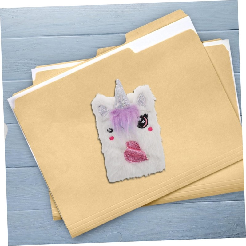 Operitacx 1Set DIY Unicorn Plush Notebook with Pen Portable Journal