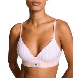 Victoria's Secret Fashion Show '24 Women's Shine Patch Lightly Lined Wireless Bra, Pink Stripe, 36B