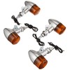 Kitaco 830-0402031 Turn Signal Kit, Rocket Mini, Aluminum Fabric, Amber