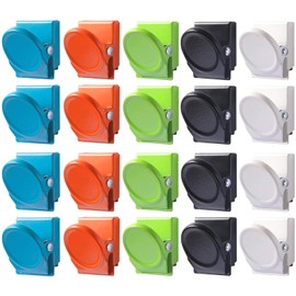 Pack of 20 Magnetic Clips, Fridge Magnets for Magnetic Board, Magnetic Clips, Hooks, Magnetic Clips, Fridge Magnetic Clips for Home/Office/School, Photo Displays and Decoration, Five Colours