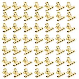 Gold Clips, Small Clips, 60 Pieces Golden Clips, Small Bulldog Clip File Paper Money Clips for Offices (Light Gold, 22 mm)
