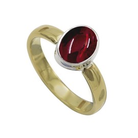 JEWELSTREZORO Cabochon-Granat Edelstein-Bandring für Herren und Damen,Geschenkartikel, 925er-Sterlingsilber Bandring Schmuck TSR1086BS_4 (50 (15.9))