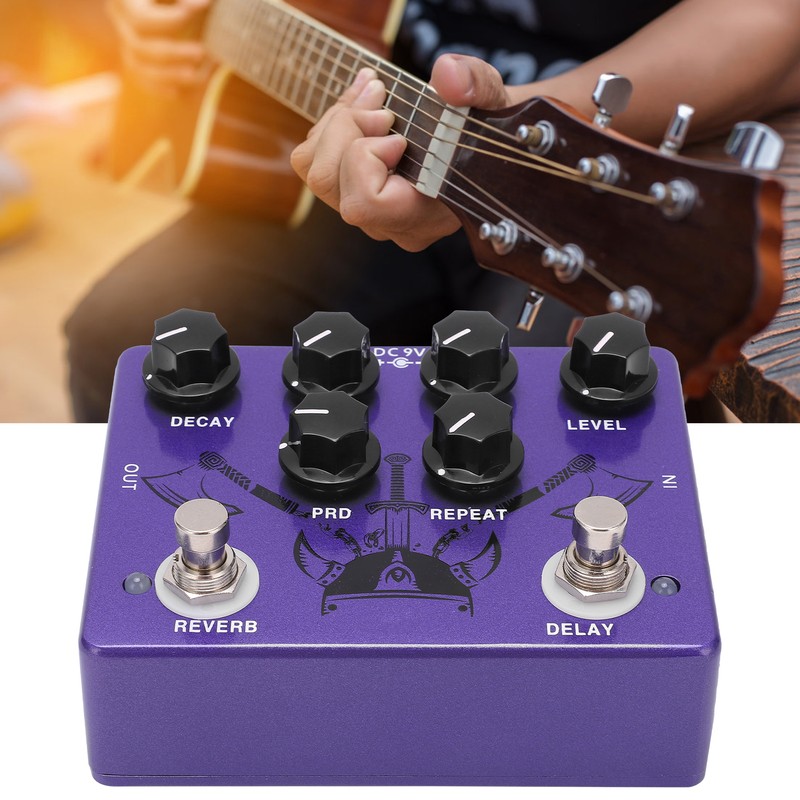 Guitar Effect Pedal Reverb Digital Delay 2 in 1 True
