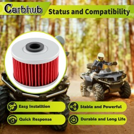 Carbhub 10pcs 400EX Oil Filter for Foreman 500 Rancher Pioneer Rubicon ATC250ES ATC350X TRX250 TRX300 TRX350 TRX400 TRX420 TRX450 TRX500 for 15412-HM5-A10, 24944, HF113, 15412-4MS-A10, 15410-KYJ-902