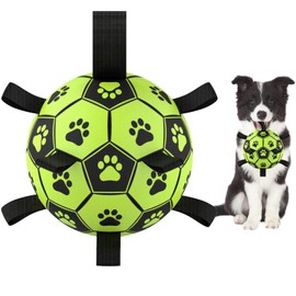 LOTUSWILD Dog Toy, 15 cm Durable Dog Toy Ball with Handle, Dog Ball for Large, Small and Medium Dogs, Green
