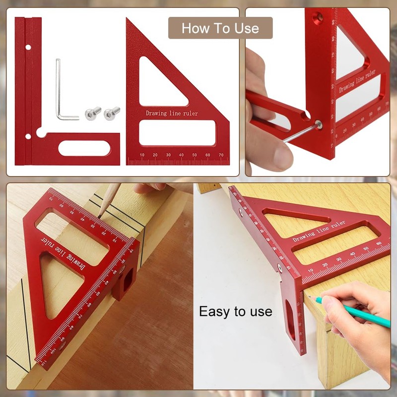 Cartlant Speed Square with 3D Multi Angle Measuring Ruler, 7