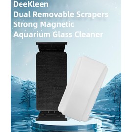 DeeKleen Floating Magnetic Aquarium Glass Algae Scraper,Dual Blades, Strong Magnetic Fish Tank Glass Cleaner Brush,Scratch-Free,Non-Slip Suit for The Thickness of Glass Up to 1/2"(Medium)