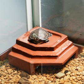 Flushbay Reptile Habitat Décor Hideouts Basking Platform with Ramp for Aquatic Turtles Reptile Hide Cave Resting Terrace for Tortoise, Bearded Dragon,Leopard Gecko,Lizard
